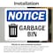 Signmission Garbage Can Sign With Symbol, 7 in W x Rectangle, Vinyl Decal OS-2PACK-NS-D-57-L-12983 - alternate 3